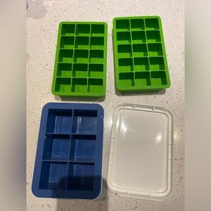 Set of 3 Silicone Ice Cube Trays (Tovolo and Oxo)